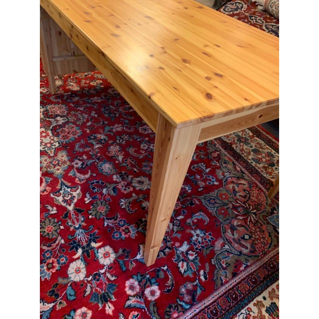 Modern Swedish Pine Farmhouse Drop-Leaf Dining Table For Sale - Image 10 of 13