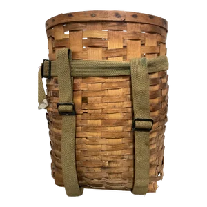 Early 20th Century Vintage Rare Adirondack Splint Oak Trapper Backpack Basket