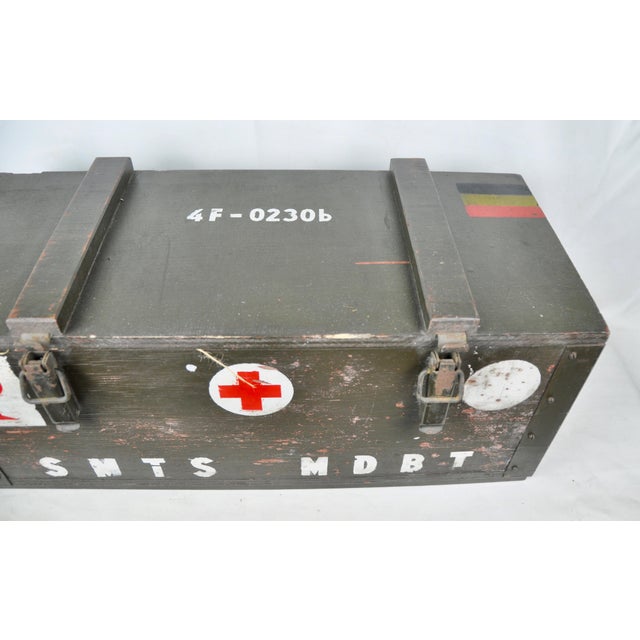 Mid-Century Modern Belgian Military Wooden Box, 1960s For Sale - Image 3 of 13