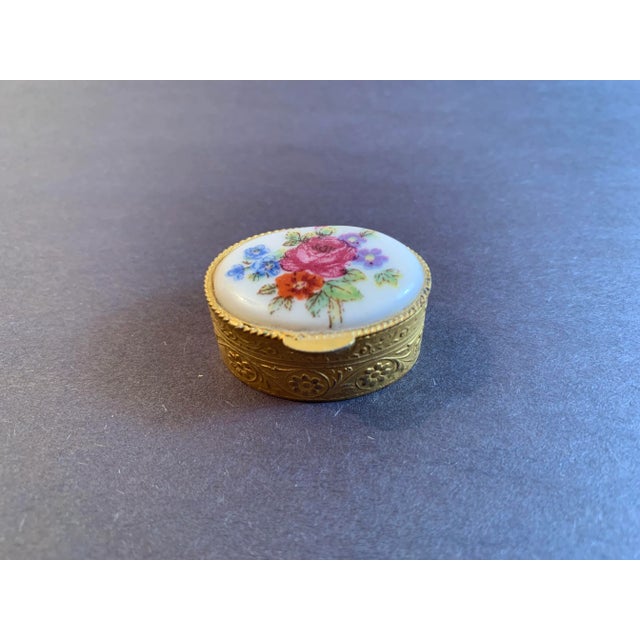 1970s Italian Floral Motif Porcelain Trinket Box For Sale In San Diego - Image 6 of 6