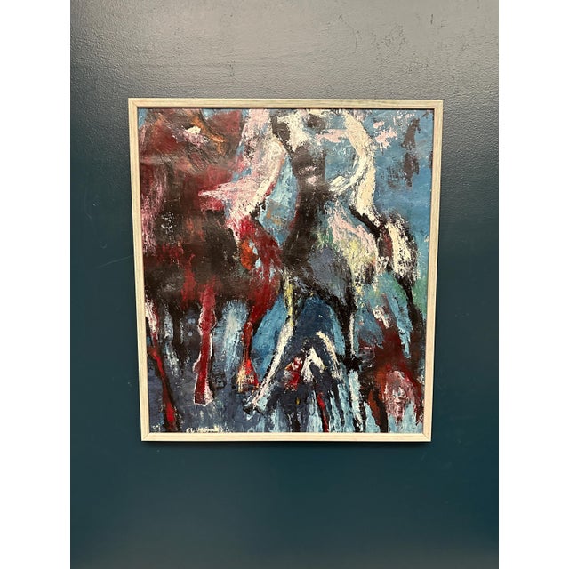 E. L. Höglund, Häst, 1950s, Oil Painting on Canvas, Framed For Sale - Image 4 of 18