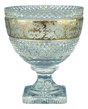 Vintage Crystal Cup Vase by Val Saint Lambert Factory, 1940s