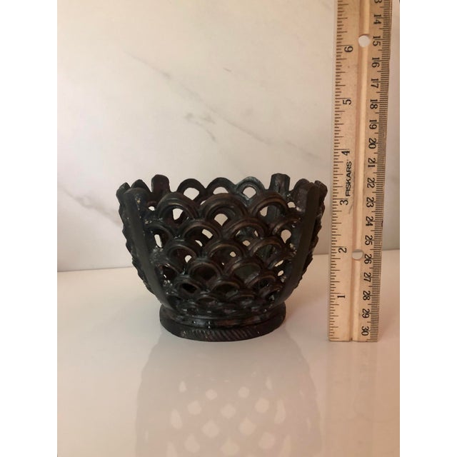Mid 20th Century Mid 20th Century French Cast Iron Lattice Jardiniere For Sale - Image 5 of 7