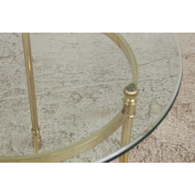 Brass & Glass Round End Table For Sale - Image 11 of 14