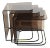 1970s Set of Four Nesting Tables in Satin Black Metal & Smokey Gray For Sale