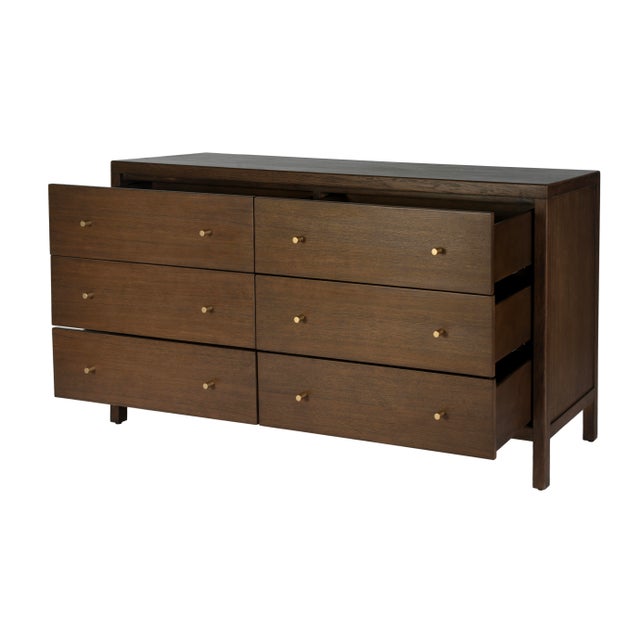 2020s Mendel 60 in. W Rectangular Wood 6 Drawer Dresser, Walnut For Sale - Image 5 of 9