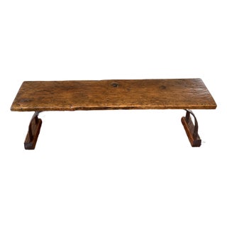 Custom Made Reclaimed Timber & Iron Bench For Sale