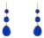 Blue Cat Eye Dangle Earrings, A Pair For Sale