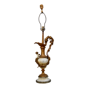 Antique Renassiance Style Ornate Ewer Designed Lamp W/Figural Details