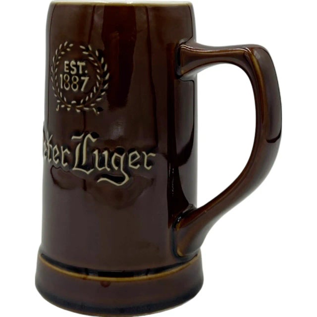 Mid-Century Modern Vintage Peter Luger Steakhouse Nyc Restaurant Brown Ceramic Stein Mug For Sale - Image 3 of 13