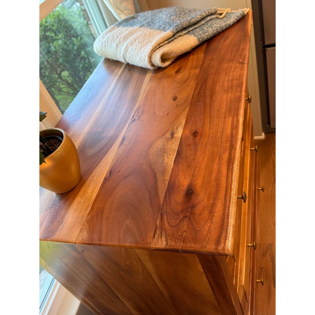 Contemporary Completely Restored Solid Acacia Dresser Attributed to Nadeau For Sale - Image 3 of 10