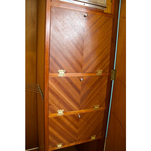Wood Vintage Art Deco Burr Dark Walnut Compactum Wardrobe, 1950s For Sale - Image 7 of 12