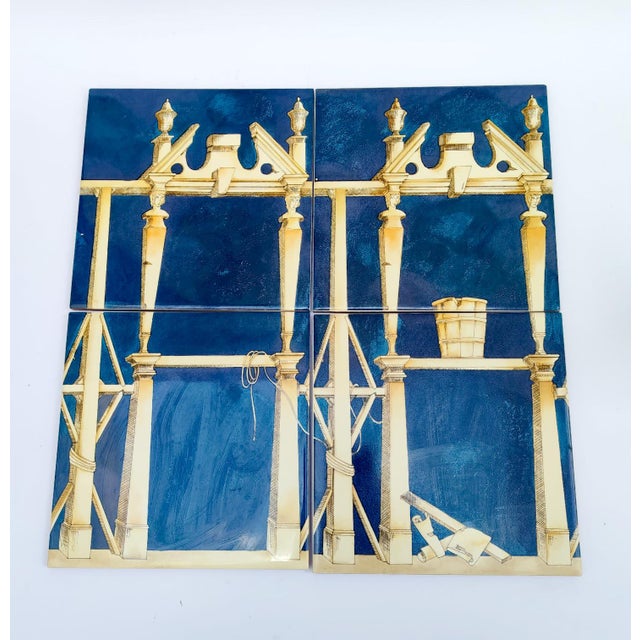 Ceramic La Casa Degli Efebi Tiles by Gio Ponti for Casa Bardelli, 1980s, Set of 4 For Sale - Image 12 of 12