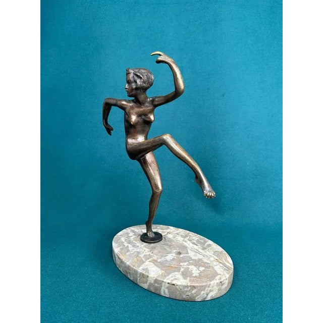 Art Deco Bronze Dancing Girl, 1920s-1940s For Sale - Image 4 of 9
