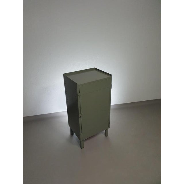 Small Industrial Gray Metal Workshop Cabinet For Sale - Image 12 of 14