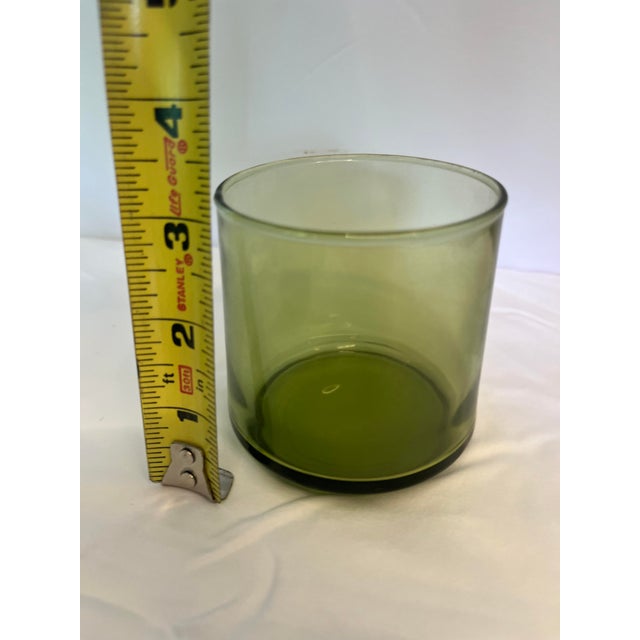 Olive 24-Piece Vintage Olive Green Mid-Century Glass Tumbler Set | Iced Tea, Water, Juice & Double Old Fashioned Glasses For Sale - Image 8 of 10