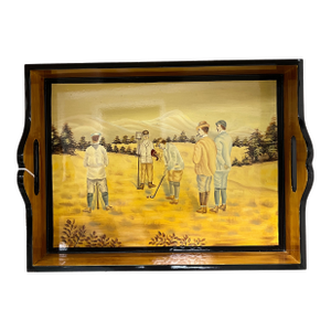 Hand Painted Wooden Golf Tray