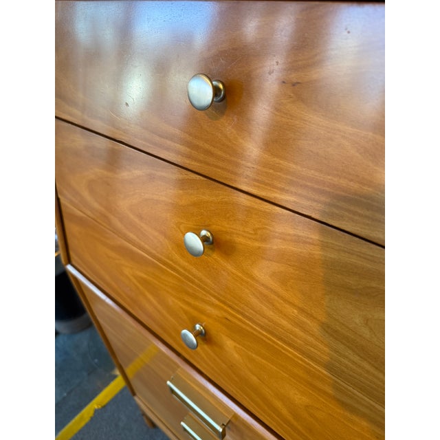 Brown Kipp Stewart for Drexel Suncoast Gentleman's Chest Highboy C1950s For Sale - Image 8 of 15