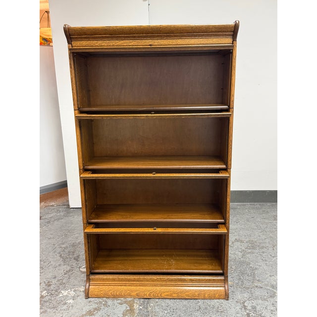 Mid 20th Century Oak Barrister Bookcase, Vintage For Sale - Image 5 of 13