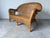 Burgundy Vintage Coastal Rattan & Wicker Loveseat With Original Cushions For Sale - Image 8 of 12