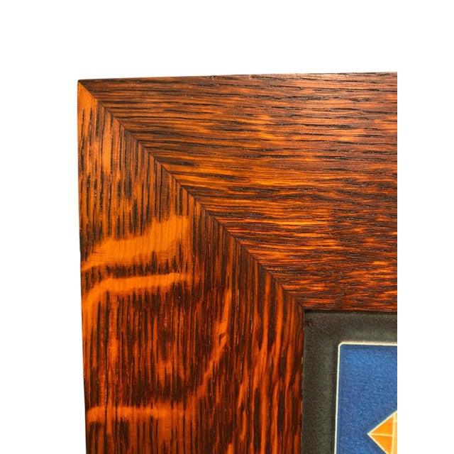 Wood Motawi Tileworks Birds Tile "Cardinals Consorting" Based on Charley Harper Design, Oak Frame by Dard Hunter Studios For Sale - Image 7 of 10
