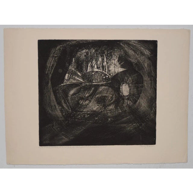 Black Terry Haas (Czechoslovakia, B.1923) "Of the Earth" Etching W/ Aquatint C.1960 For Sale - Image 8 of 8