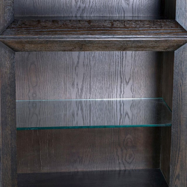 Modern Narrow Ebony & Espresso Display Shelf / Bookcase For Sale - Image 3 of 5