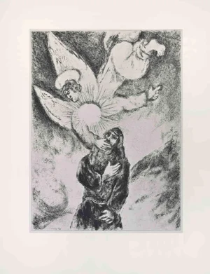 Marc Chagall, Jeremiah Receives the Gift of Prophecy, Etching, 1956