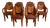 Vintage Art Deco Armchairs, 1910, Set of 6 For Sale