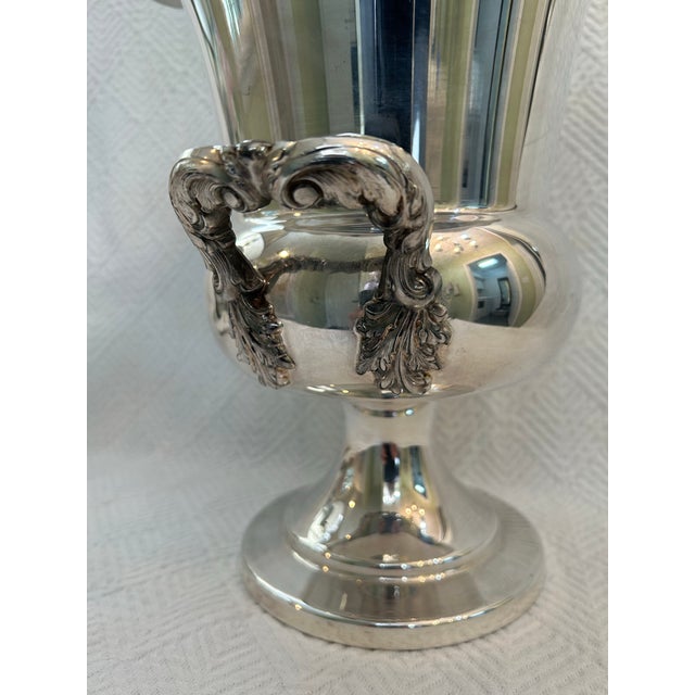 Poole Silver Co. 1965 Bristol by Poole Silver Plate Trophy Champagne Bucket Engraved For Sale - Image 4 of 10