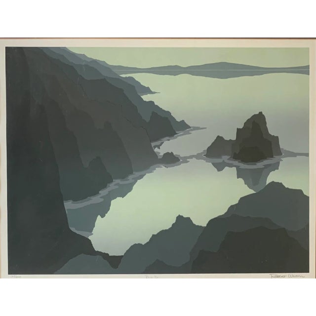 Modern 1970’s Original Landscape Serigraph “Blue Bay” by Robert Wilson For Sale - Image 3 of 8