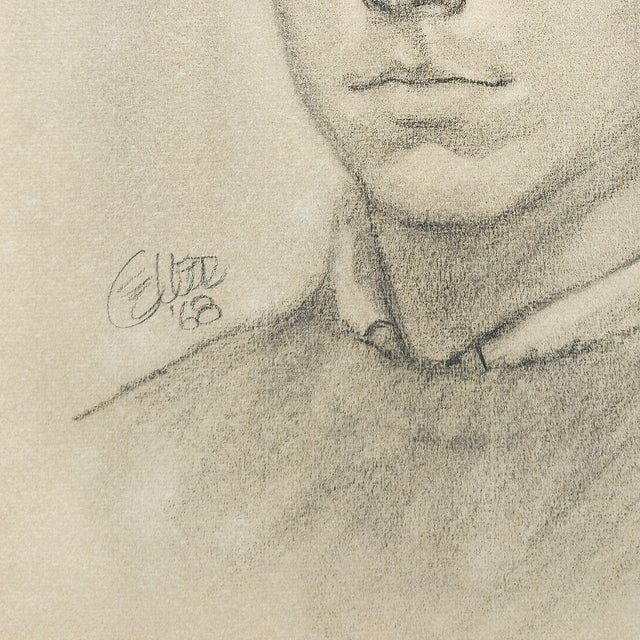Graphite Portrait of a Young Man - Harold Geller, C. 1968 For Sale - Image 4 of 10