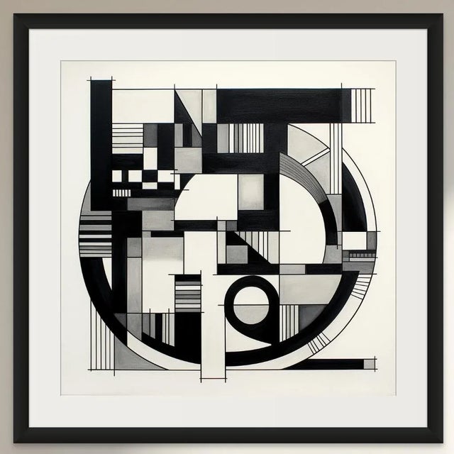 Abstract 24' X 24' Black and White Abstract Minimalist Limited Edition Print For Sale - Image 3 of 3
