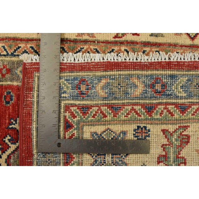 Kazak Rug 4’11” X 6’5” Red Wool Tribal Hand-Knotted Oriental Carpet For Sale - Image 12 of 12