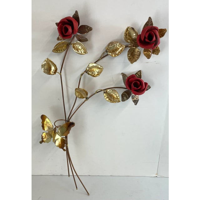 Vintage Metal Brutalist Rose Wall Art For Sale In Dallas - Image 6 of 9