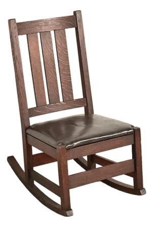 L. & J. G. Stickley Antique Mission Oak Arts & Crafts Rocking Chair, Circa 1910