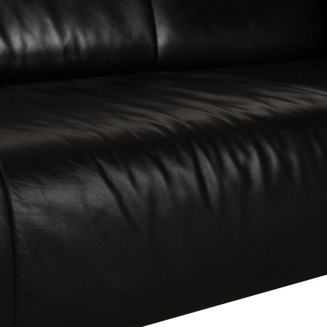 BMP 622 2-Seater Sofa in Black Leather from Rolf Benz For Sale - Image 4 of 14