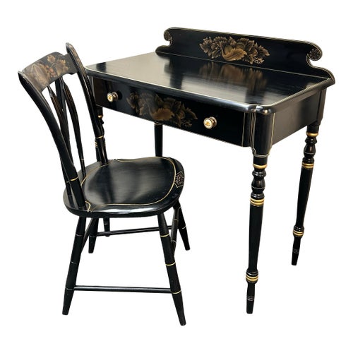 Late 20th Century Hitchcock Desk and Chair Set of