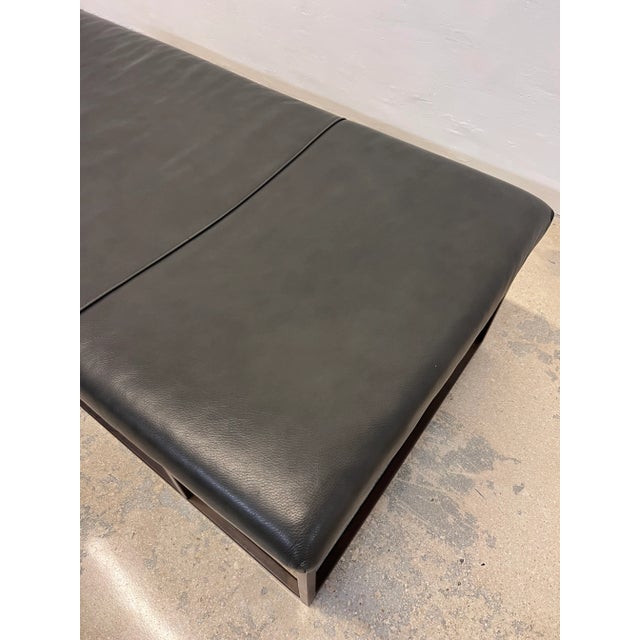 Dark Green Mitchell Gold + Bob Williams Carmen Leather Cocktail Ottoman or Museum Bench For Sale - Image 8 of 13