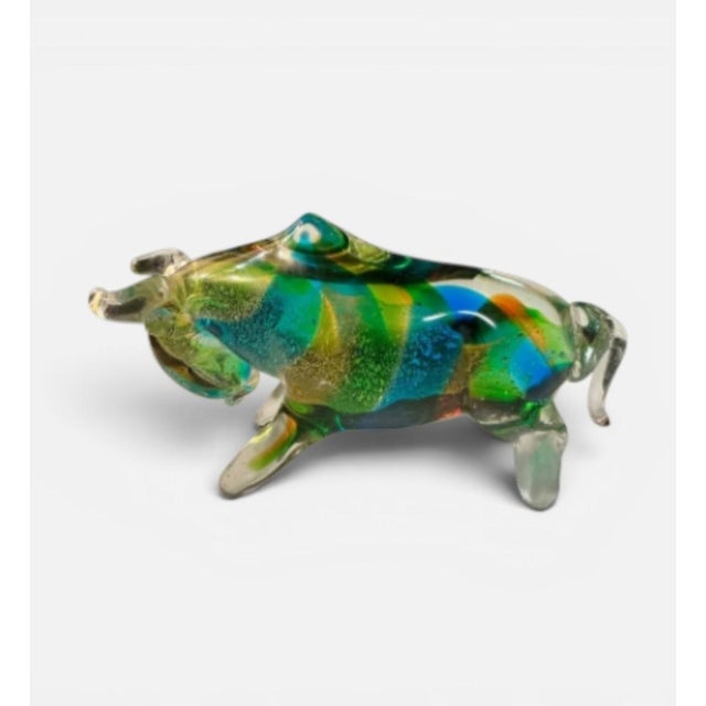 Traditional Murano Glass Bull – Vibrant Italian Artistry For Sale - Image 3 of 5
