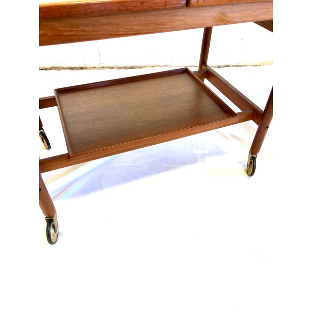 Danish Mid 20th Century Teak Cocktail Cart by Kurt Ostervig for Jason Mobler For Sale In San Antonio - Image 6 of 11