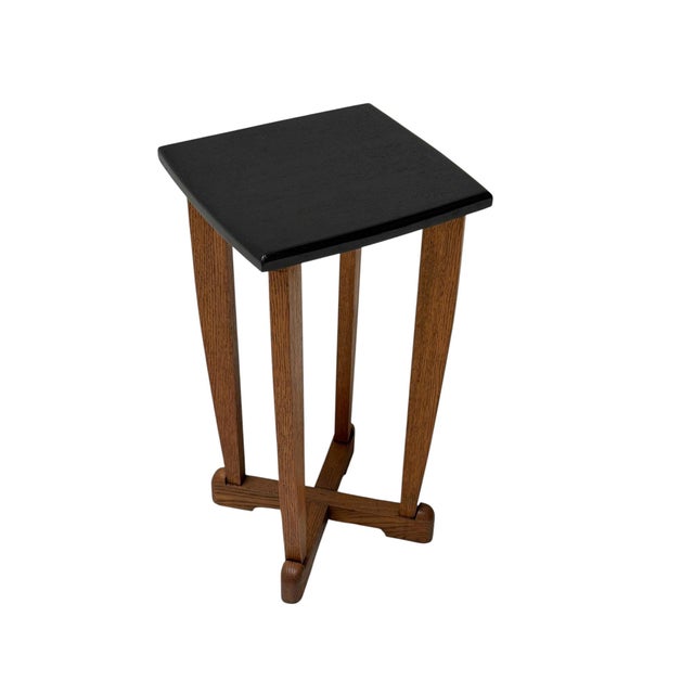 1920s Art Deco Dutch Side Table in Oak, 1920s For Sale - Image 5 of 8