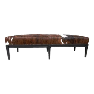Cowhide 60" Black Bench