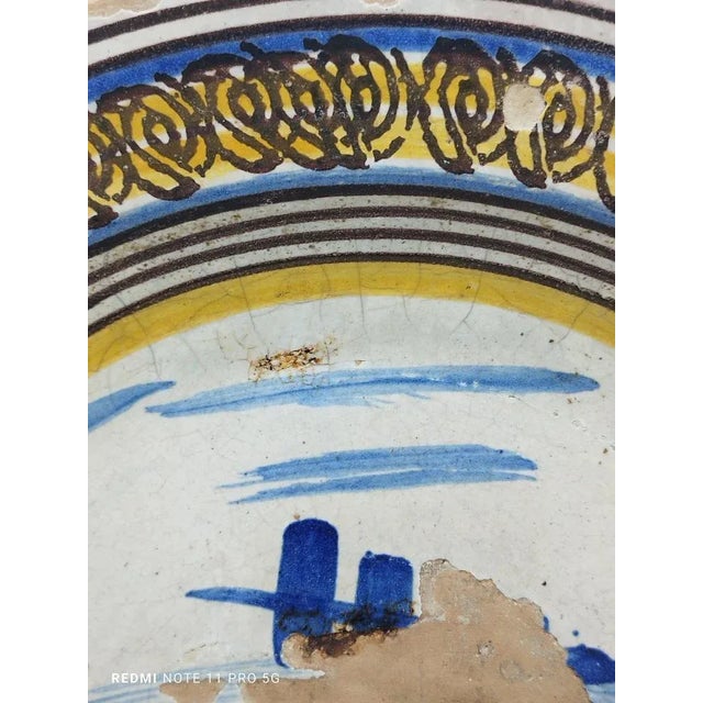 Antique Decorated Vietri Ceramic Dish, Napoli, Italy, 1900s For Sale - Image 6 of 11