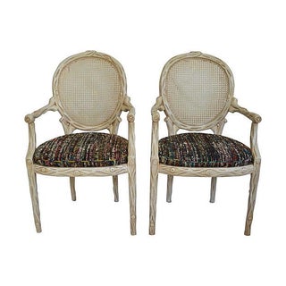 Faux Bois-Style Armchairs - Pair For Sale