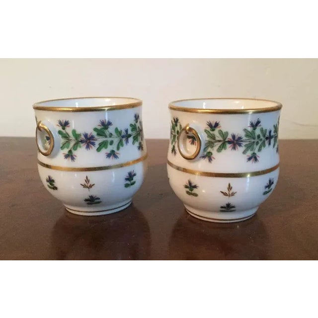 Ceramic 18th Century Paris Porcelain Pot de Creme Vase - A Pair For Sale - Image 7 of 10
