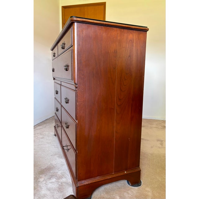 Pennsylvania House Vintage Cherry Wood Chest With 9 Drawers For Sale - Image 4 of 8
