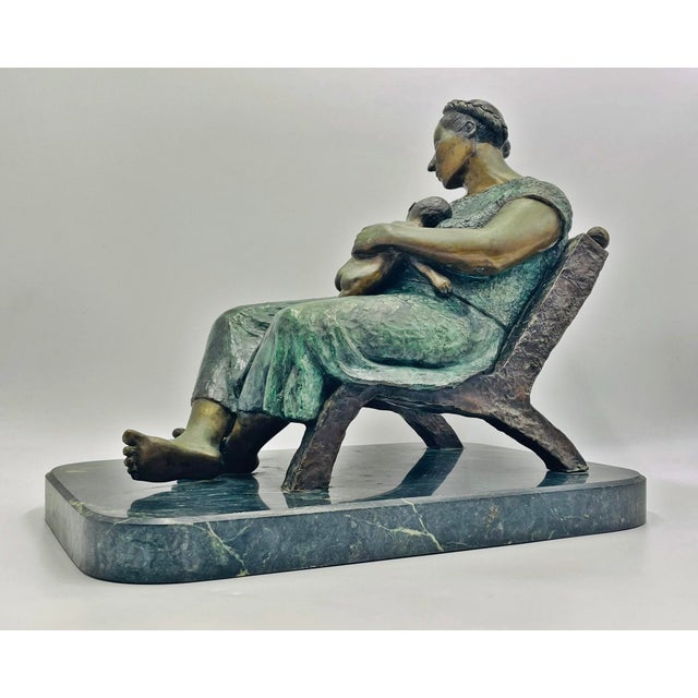 1970s Mother and Child – Bronze Sculpture by Martin González Perez, Signed & Numbered For Sale - Image 5 of 18