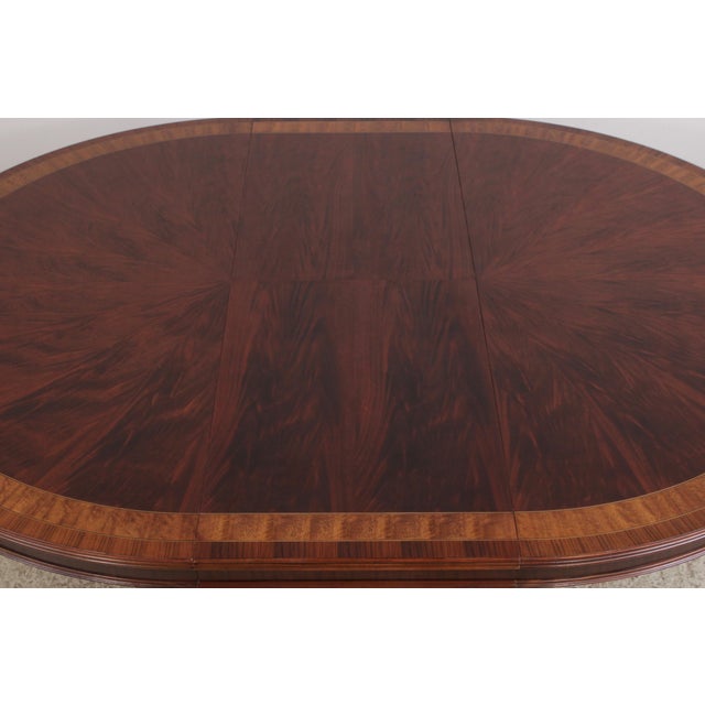 Round Large Banded Mahogany Inlaid Dining Table For Sale - Image 16 of 18