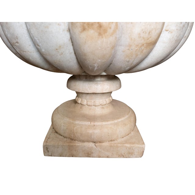 Italian Neo-Classical Wine Cooler or Standing Urn Centerpiece of Carved Marble For Sale - Image 12 of 12